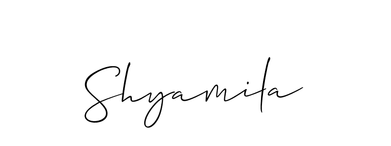 How to Draw Shyamila signature style? Allison_Script is a latest design signature styles for name Shyamila. Shyamila signature style 2 images and pictures png