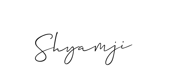 Design your own signature with our free online signature maker. With this signature software, you can create a handwritten (Allison_Script) signature for name Shyamji. Shyamji signature style 2 images and pictures png