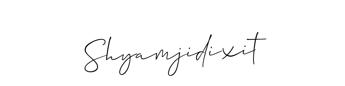 How to make Shyamjidixit name signature. Use Allison_Script style for creating short signs online. This is the latest handwritten sign. Shyamjidixit signature style 2 images and pictures png