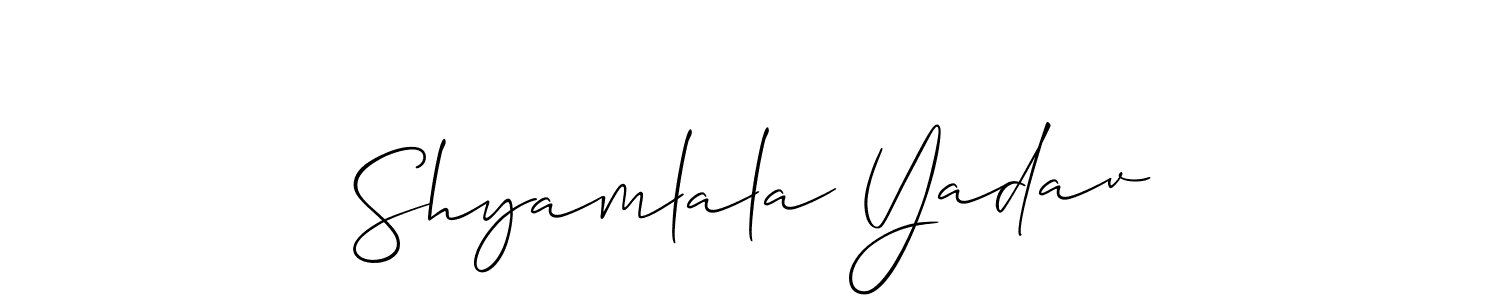 Similarly Allison_Script is the best handwritten signature design. Signature creator online .You can use it as an online autograph creator for name Shyamlala Yadav. Shyamlala Yadav signature style 2 images and pictures png