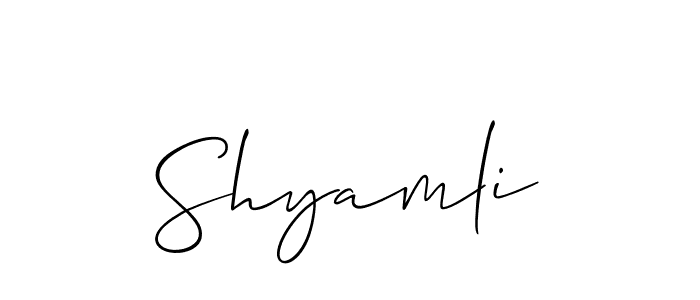 Also You can easily find your signature by using the search form. We will create Shyamli name handwritten signature images for you free of cost using Allison_Script sign style. Shyamli signature style 2 images and pictures png