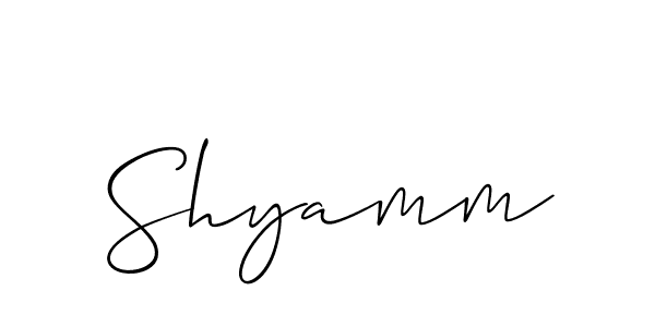 Make a beautiful signature design for name Shyamm. With this signature (Allison_Script) style, you can create a handwritten signature for free. Shyamm signature style 2 images and pictures png
