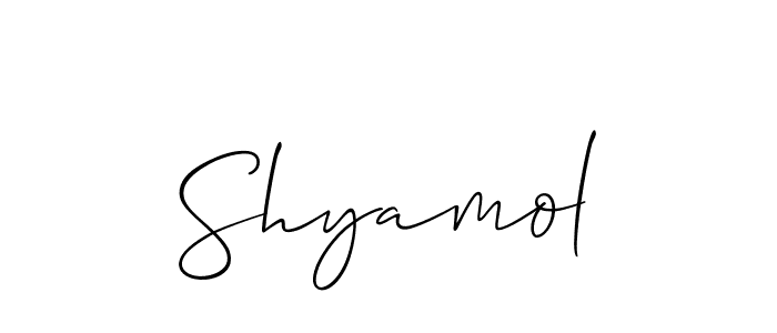 Create a beautiful signature design for name Shyamol. With this signature (Allison_Script) fonts, you can make a handwritten signature for free. Shyamol signature style 2 images and pictures png