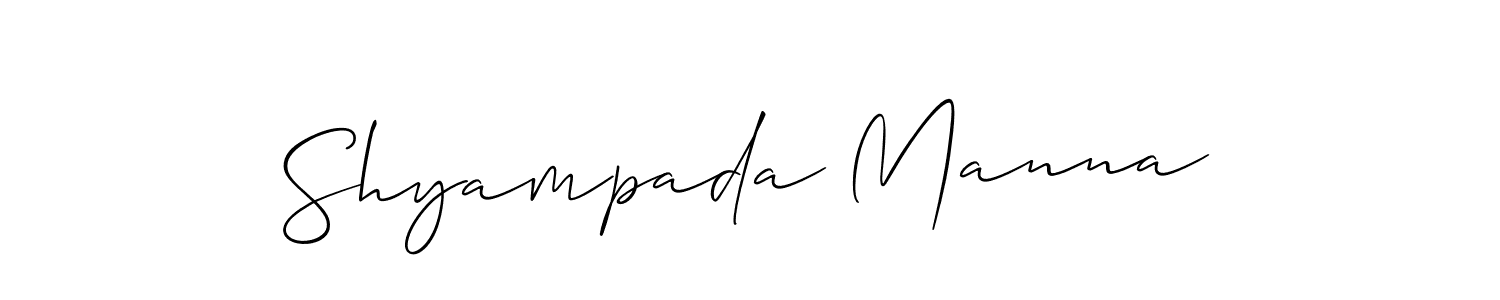 The best way (Allison_Script) to make a short signature is to pick only two or three words in your name. The name Shyampada Manna include a total of six letters. For converting this name. Shyampada Manna signature style 2 images and pictures png