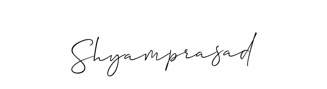 Use a signature maker to create a handwritten signature online. With this signature software, you can design (Allison_Script) your own signature for name Shyamprasad. Shyamprasad signature style 2 images and pictures png