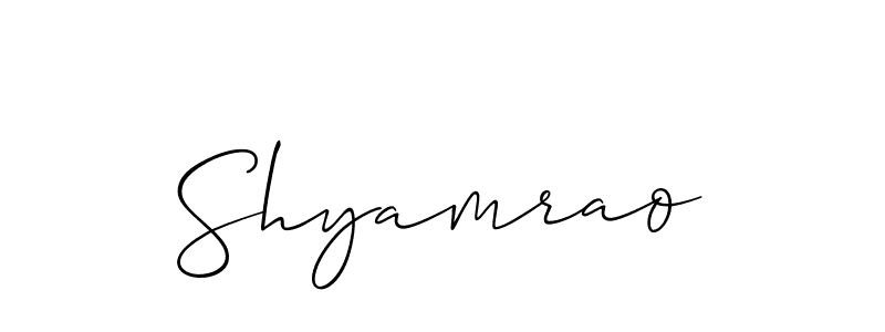 The best way (Allison_Script) to make a short signature is to pick only two or three words in your name. The name Shyamrao include a total of six letters. For converting this name. Shyamrao signature style 2 images and pictures png