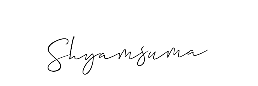 if you are searching for the best signature style for your name Shyamsuma. so please give up your signature search. here we have designed multiple signature styles  using Allison_Script. Shyamsuma signature style 2 images and pictures png