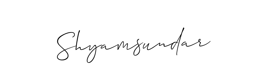 Allison_Script is a professional signature style that is perfect for those who want to add a touch of class to their signature. It is also a great choice for those who want to make their signature more unique. Get Shyamsundar name to fancy signature for free. Shyamsundar signature style 2 images and pictures png