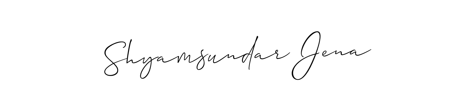 This is the best signature style for the Shyamsundar Jena name. Also you like these signature font (Allison_Script). Mix name signature. Shyamsundar Jena signature style 2 images and pictures png