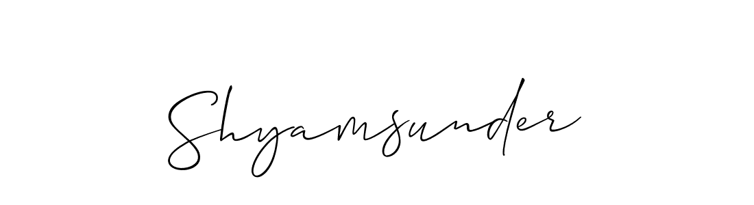 Design your own signature with our free online signature maker. With this signature software, you can create a handwritten (Allison_Script) signature for name Shyamsunder. Shyamsunder signature style 2 images and pictures png