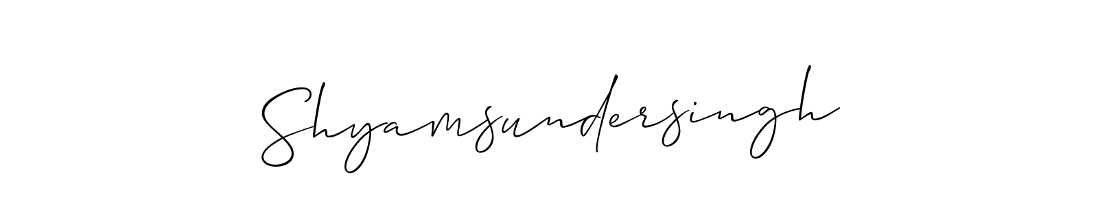 How to make Shyamsundersingh name signature. Use Allison_Script style for creating short signs online. This is the latest handwritten sign. Shyamsundersingh signature style 2 images and pictures png