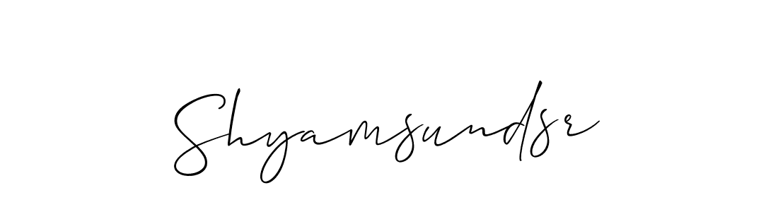 It looks lik you need a new signature style for name Shyamsundsr. Design unique handwritten (Allison_Script) signature with our free signature maker in just a few clicks. Shyamsundsr signature style 2 images and pictures png