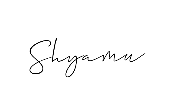 if you are searching for the best signature style for your name Shyamu. so please give up your signature search. here we have designed multiple signature styles  using Allison_Script. Shyamu signature style 2 images and pictures png