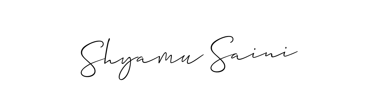 Create a beautiful signature design for name Shyamu Saini. With this signature (Allison_Script) fonts, you can make a handwritten signature for free. Shyamu Saini signature style 2 images and pictures png