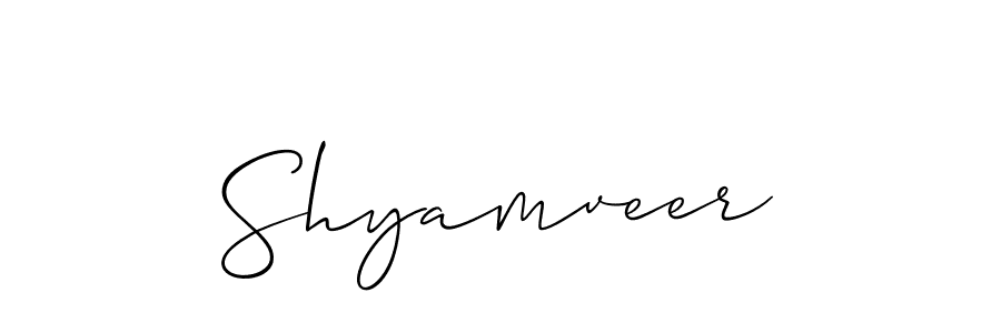 The best way (Allison_Script) to make a short signature is to pick only two or three words in your name. The name Shyamveer include a total of six letters. For converting this name. Shyamveer signature style 2 images and pictures png