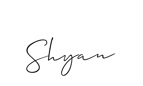 Best and Professional Signature Style for Shyan. Allison_Script Best Signature Style Collection. Shyan signature style 2 images and pictures png