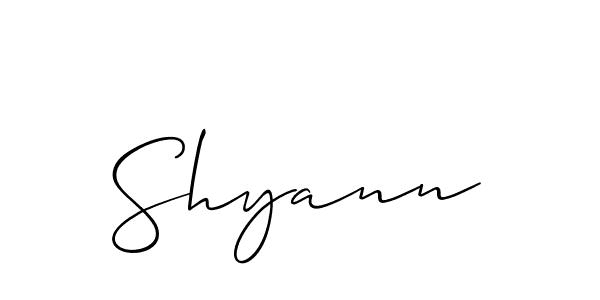 How to make Shyann signature? Allison_Script is a professional autograph style. Create handwritten signature for Shyann name. Shyann signature style 2 images and pictures png