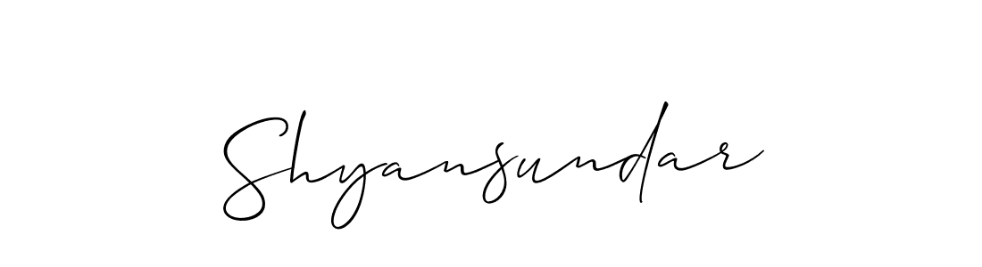 Create a beautiful signature design for name Shyansundar. With this signature (Allison_Script) fonts, you can make a handwritten signature for free. Shyansundar signature style 2 images and pictures png