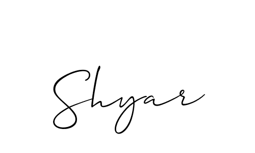 Allison_Script is a professional signature style that is perfect for those who want to add a touch of class to their signature. It is also a great choice for those who want to make their signature more unique. Get Shyar name to fancy signature for free. Shyar signature style 2 images and pictures png