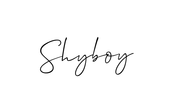 Design your own signature with our free online signature maker. With this signature software, you can create a handwritten (Allison_Script) signature for name Shyboy. Shyboy signature style 2 images and pictures png