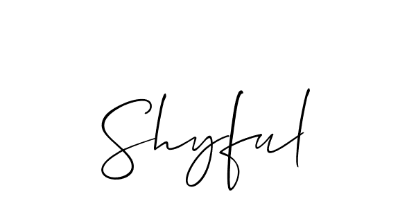 Similarly Allison_Script is the best handwritten signature design. Signature creator online .You can use it as an online autograph creator for name Shyful. Shyful signature style 2 images and pictures png