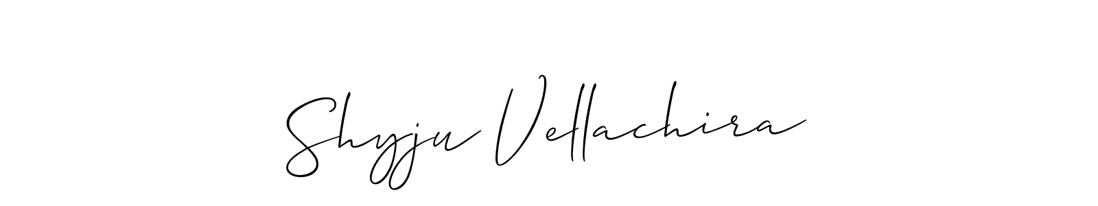 Allison_Script is a professional signature style that is perfect for those who want to add a touch of class to their signature. It is also a great choice for those who want to make their signature more unique. Get Shyju Vellachira name to fancy signature for free. Shyju Vellachira signature style 2 images and pictures png