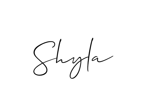 if you are searching for the best signature style for your name Shyla. so please give up your signature search. here we have designed multiple signature styles  using Allison_Script. Shyla signature style 2 images and pictures png