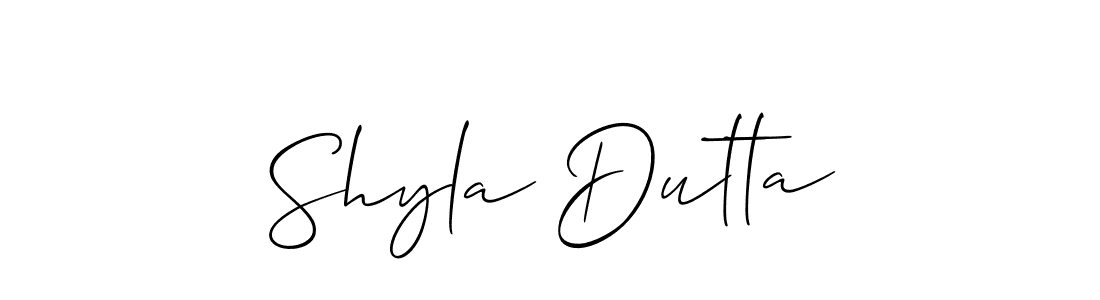 Also You can easily find your signature by using the search form. We will create Shyla Dutta name handwritten signature images for you free of cost using Allison_Script sign style. Shyla Dutta signature style 2 images and pictures png