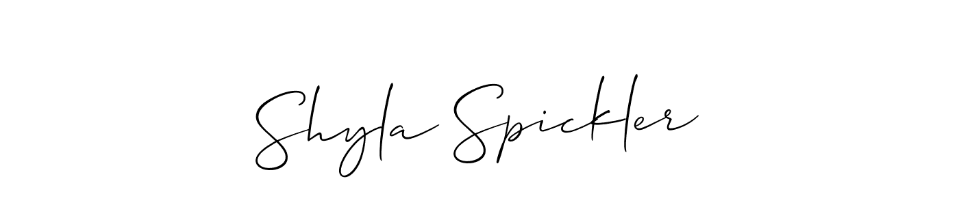 Create a beautiful signature design for name Shyla Spickler. With this signature (Allison_Script) fonts, you can make a handwritten signature for free. Shyla Spickler signature style 2 images and pictures png