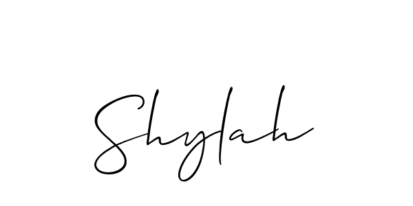 if you are searching for the best signature style for your name Shylah. so please give up your signature search. here we have designed multiple signature styles  using Allison_Script. Shylah signature style 2 images and pictures png