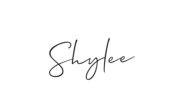 Use a signature maker to create a handwritten signature online. With this signature software, you can design (Allison_Script) your own signature for name Shylee. Shylee signature style 2 images and pictures png