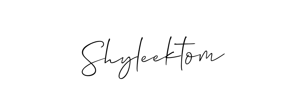 You should practise on your own different ways (Allison_Script) to write your name (Shyleektom) in signature. don't let someone else do it for you. Shyleektom signature style 2 images and pictures png