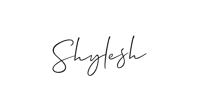 Design your own signature with our free online signature maker. With this signature software, you can create a handwritten (Allison_Script) signature for name Shylesh. Shylesh signature style 2 images and pictures png