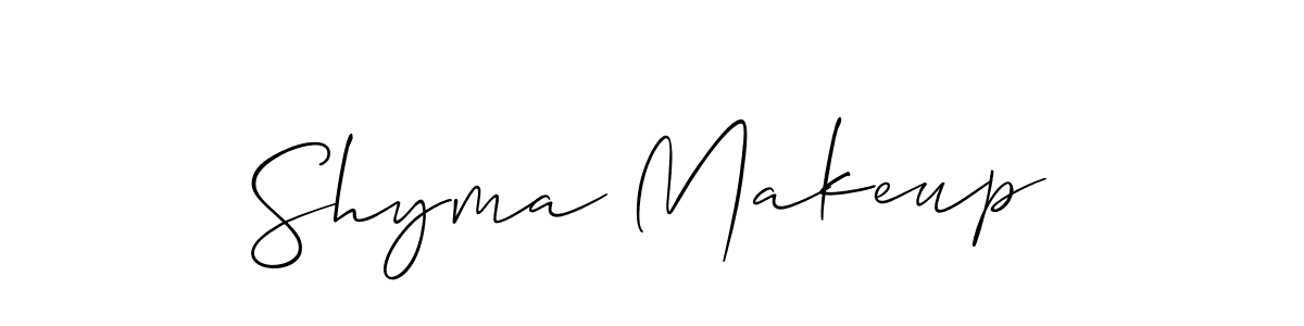 How to make Shyma Makeup name signature. Use Allison_Script style for creating short signs online. This is the latest handwritten sign. Shyma Makeup signature style 2 images and pictures png