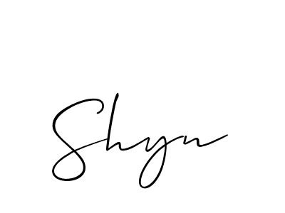 How to make Shyn signature? Allison_Script is a professional autograph style. Create handwritten signature for Shyn name. Shyn signature style 2 images and pictures png