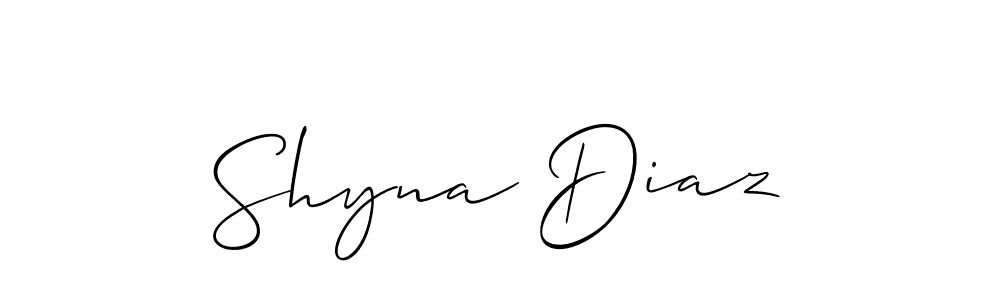 Allison_Script is a professional signature style that is perfect for those who want to add a touch of class to their signature. It is also a great choice for those who want to make their signature more unique. Get Shyna Diaz name to fancy signature for free. Shyna Diaz signature style 2 images and pictures png