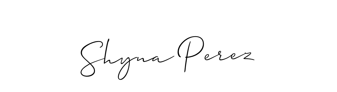 How to make Shyna Perez signature? Allison_Script is a professional autograph style. Create handwritten signature for Shyna Perez name. Shyna Perez signature style 2 images and pictures png