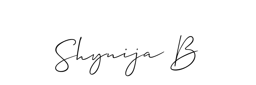 Also we have Shynija B name is the best signature style. Create professional handwritten signature collection using Allison_Script autograph style. Shynija B signature style 2 images and pictures png