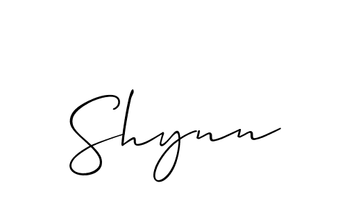Design your own signature with our free online signature maker. With this signature software, you can create a handwritten (Allison_Script) signature for name Shynn. Shynn signature style 2 images and pictures png