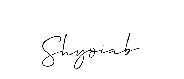 Design your own signature with our free online signature maker. With this signature software, you can create a handwritten (Allison_Script) signature for name Shyoiab. Shyoiab signature style 2 images and pictures png