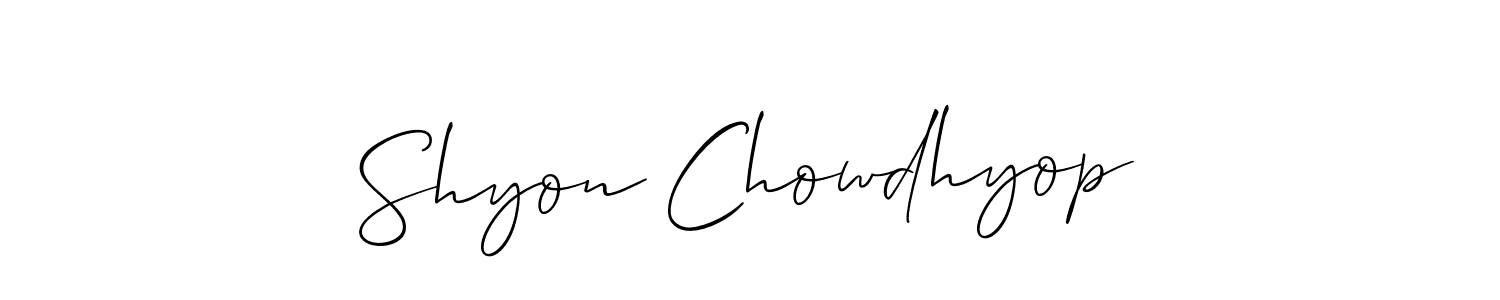 Similarly Allison_Script is the best handwritten signature design. Signature creator online .You can use it as an online autograph creator for name Shyon Chowdhyop. Shyon Chowdhyop signature style 2 images and pictures png