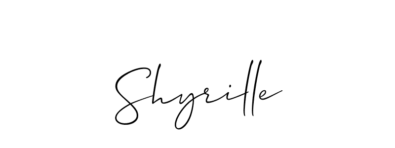 It looks lik you need a new signature style for name Shyrille. Design unique handwritten (Allison_Script) signature with our free signature maker in just a few clicks. Shyrille signature style 2 images and pictures png