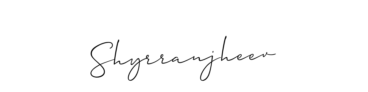 Design your own signature with our free online signature maker. With this signature software, you can create a handwritten (Allison_Script) signature for name Shyrranjheev. Shyrranjheev signature style 2 images and pictures png