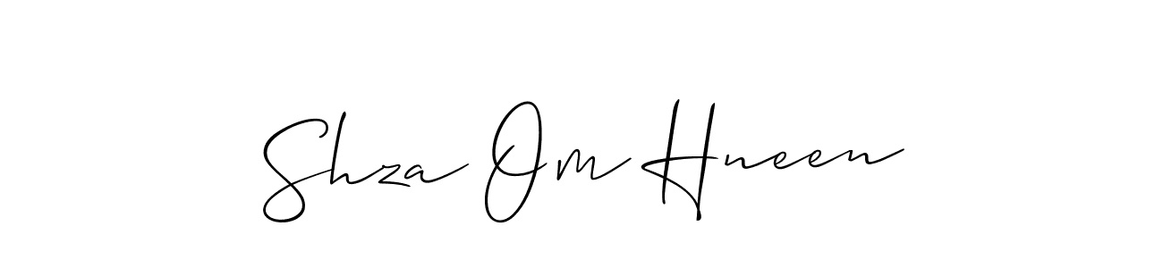 Use a signature maker to create a handwritten signature online. With this signature software, you can design (Allison_Script) your own signature for name Shza Om Hneen. Shza Om Hneen signature style 2 images and pictures png