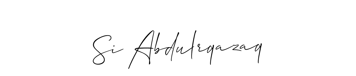 Check out images of Autograph of Si Abdulrqazaq name. Actor Si Abdulrqazaq Signature Style. Allison_Script is a professional sign style online. Si Abdulrqazaq signature style 2 images and pictures png