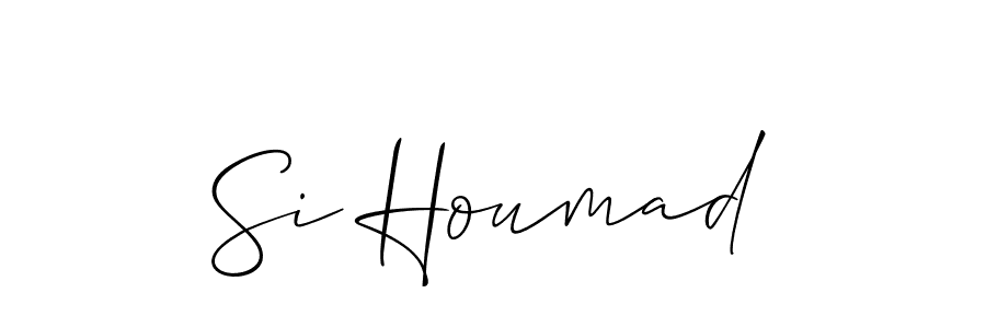 How to make Si Houmad name signature. Use Allison_Script style for creating short signs online. This is the latest handwritten sign. Si Houmad signature style 2 images and pictures png