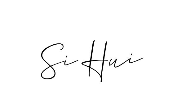 if you are searching for the best signature style for your name Si Hui. so please give up your signature search. here we have designed multiple signature styles  using Allison_Script. Si Hui signature style 2 images and pictures png
