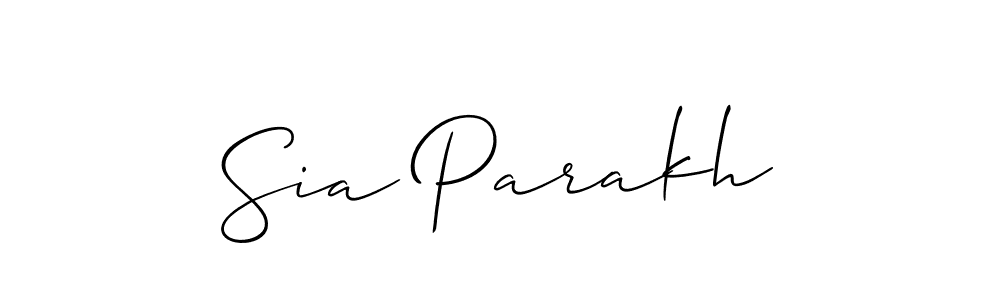 It looks lik you need a new signature style for name Sia Parakh. Design unique handwritten (Allison_Script) signature with our free signature maker in just a few clicks. Sia Parakh signature style 2 images and pictures png