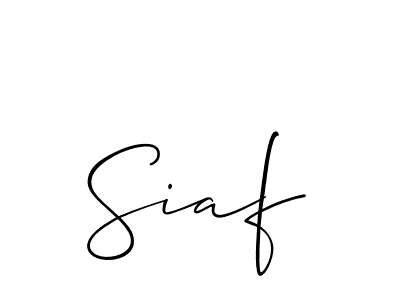 How to make Siaf signature? Allison_Script is a professional autograph style. Create handwritten signature for Siaf name. Siaf signature style 2 images and pictures png