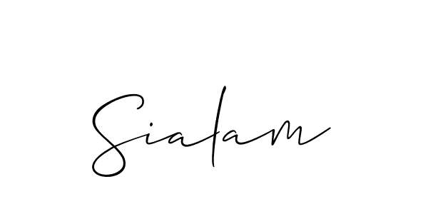 Create a beautiful signature design for name Sialam. With this signature (Allison_Script) fonts, you can make a handwritten signature for free. Sialam signature style 2 images and pictures png